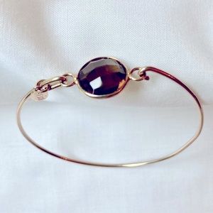 Gold Plated Stia Cuff Bracelet with Topaz Glass Gemstone.